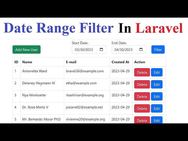 Date Range Filter In Laravel