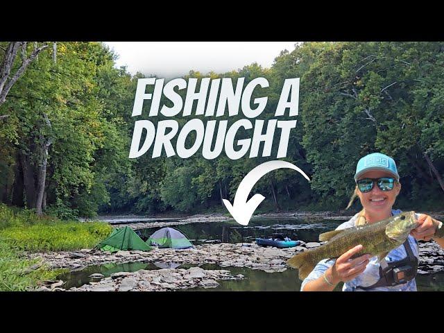 Camping an extremely low River Fishing for Kentucky Smallmouth