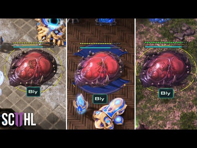 Bly's Triple Proxy Hatchery Rush - Starcraft 2: Bly vs. Strange