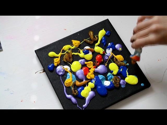 How To Paint Easy Abstract. ACRYLIC. Картина акрилом за 2 минуты.