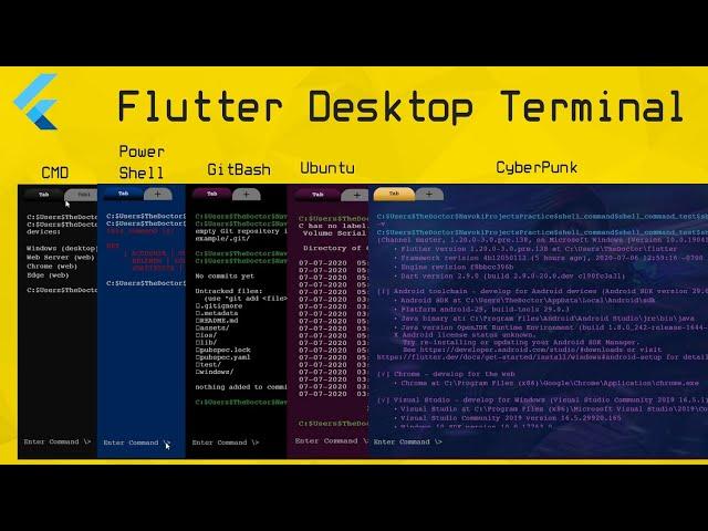 Desktop Terminal in Flutter Desktop | Windows | MacOS | Preview