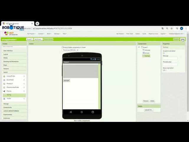 Creating SMS application with App Inventor