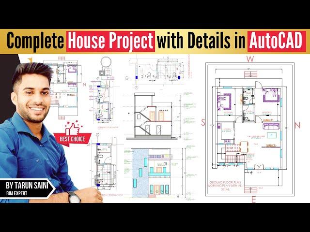 Complete House Design AutoCAD Project in 4+ Hours