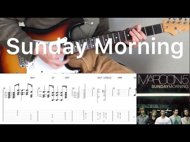 Maroon 5 - Sunday Morning (guitar cover with tabs & chords)