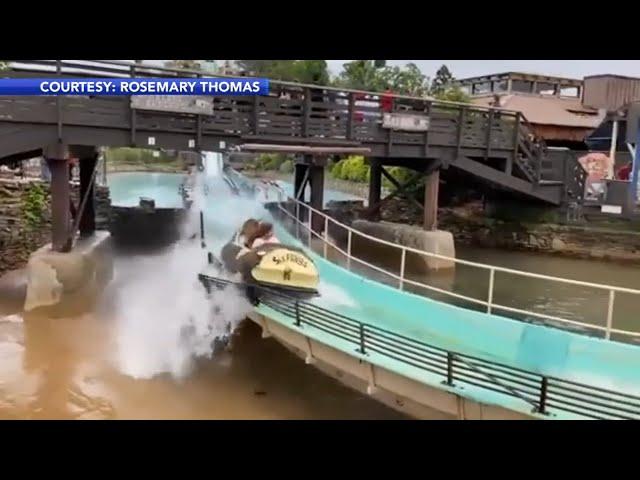 Video shows moments before Six Flags log flume accident