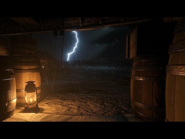 Shelter From A Thunderstorm By A Shipwreck On The Beach | RDR2 ASMR