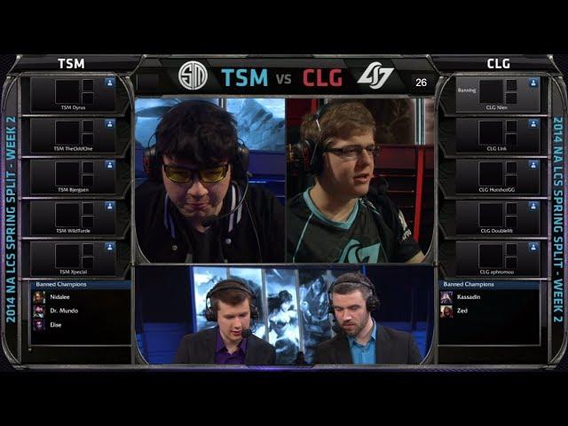 TSM vs CLG | 2014 NA LCS Spring split S4 W2D1 G4 | CLG vs TSM full game HD