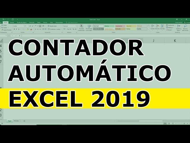 Como hacer un contador automático en Excel 2020