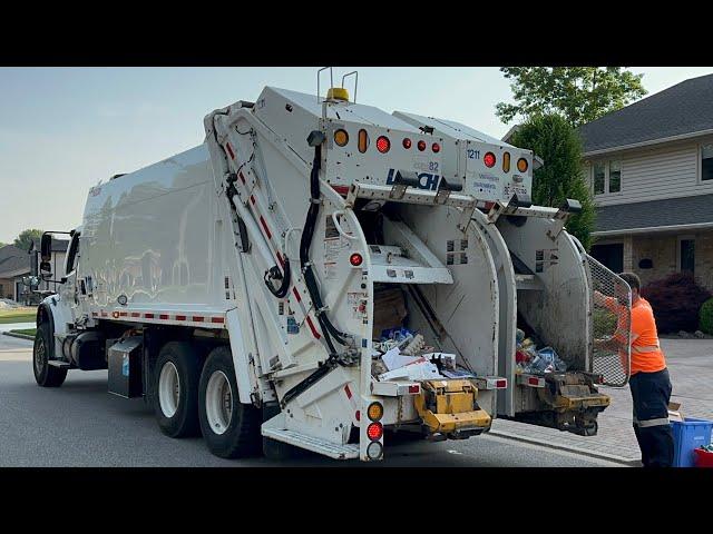 Split Leach Rear Loader Garbage Truck on Dual Stream Recycle