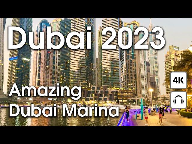 Dubai  Amazing Dubai Marina Sunset [ 4K ] Walking Tour