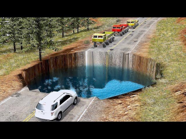 Cars vs Giant Crater | Giant Pit - BeamNG Drive