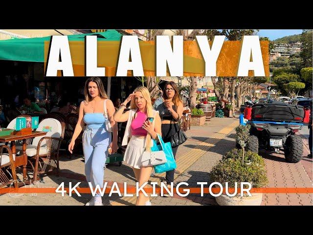 ALANYA TURKIYE  - ALANYA CITY CENTER WALKING TOUR 4K HDR