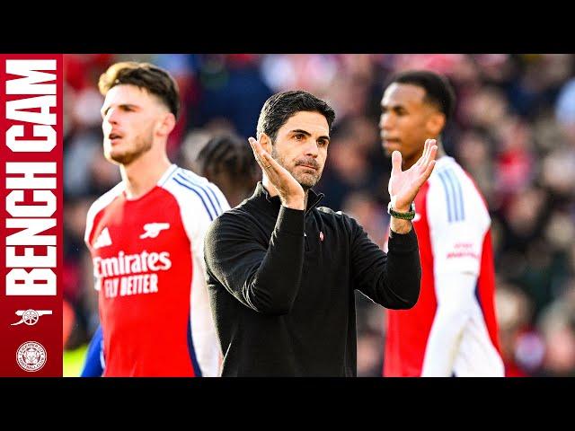 BENCH CAM | Arsenal vs Leicester City (4-2) | The squad react to Trossard's last-minute winner! | PL