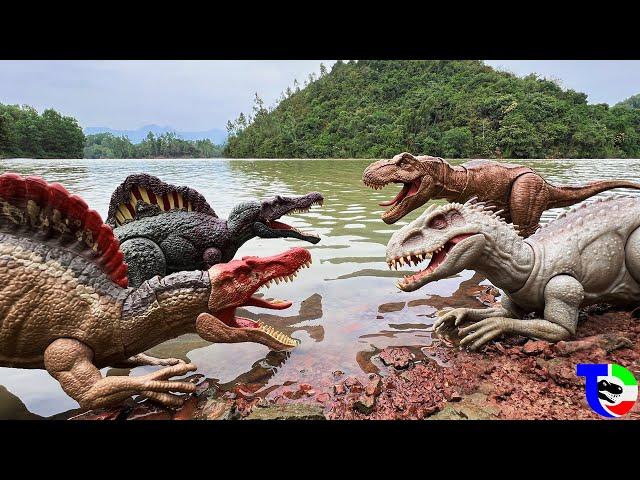 SPINOSAURUS VS INDOMINUS VS T-REX Jurassic World| Movie for Families| TCF CREATOR