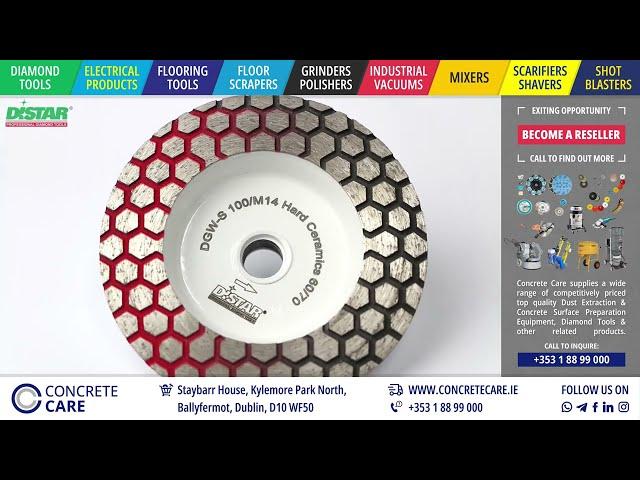 Diamond Grinding Cup Wheels For Hard Ceramic Tiles - Distar DGM-S 100/M14 HARD CERAMICS