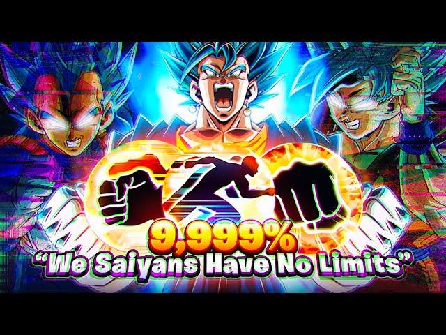 WE SAIYANS HAVE NO LIMITS!!!!!! 9,999% LR BLUE GOKU & VEGETA SHOWCASE!!! (DBZ: Dokkan Battle)