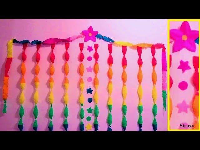 DIY Rainbow Flower Backdrop | Party Decoration Ideas | Crepe Paper Garland Decorations