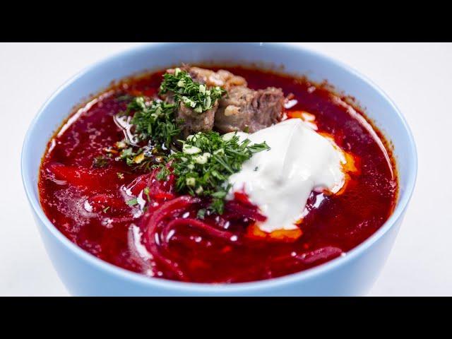 Russian soup. Borsch. How to cook in Moscow.