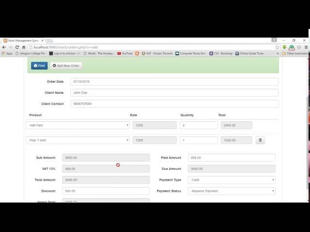 Online Inventory Management Software With PHP, MYSQL, Bootstrap Open Source Project