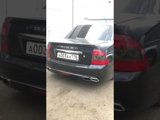 Приора с AMG выхлопом на попкорне. Eservice. г. Казань