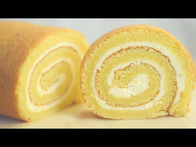 Swiss Roll Cake/Vanilla swiss roll cake/Basic swiss roll cake.