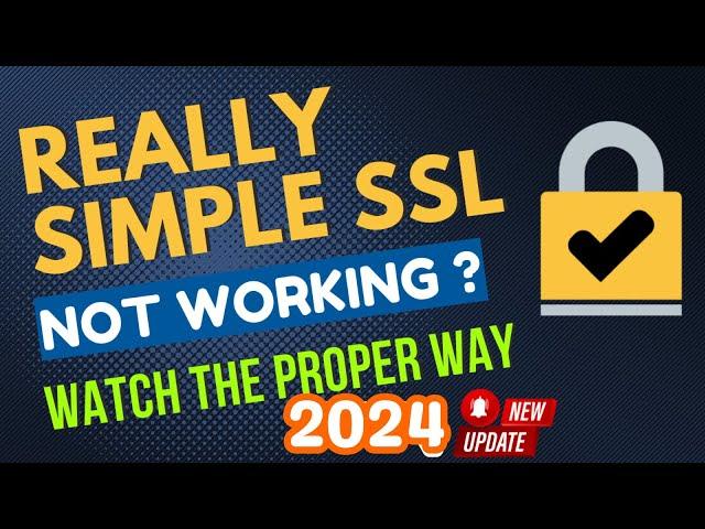 Really Simple SSL WordPress Plugin Tutorial 2024 - Proper Way to Install SSL (Lifetime)