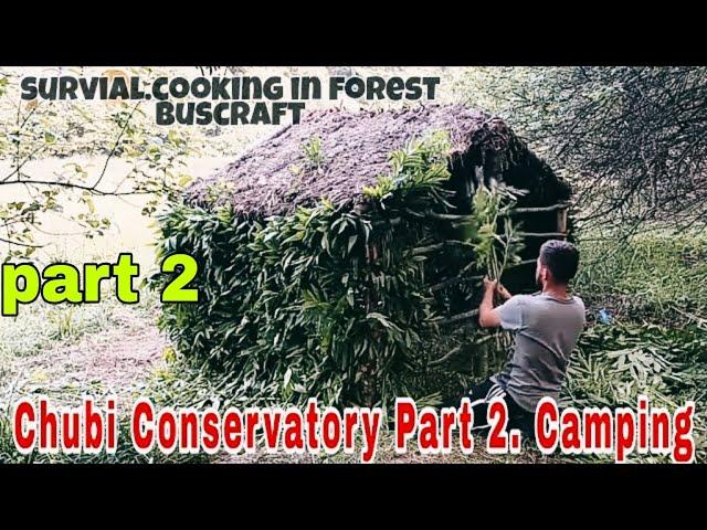 SOLO CAMING----One-day camp survival bushcraft in forest. part 2