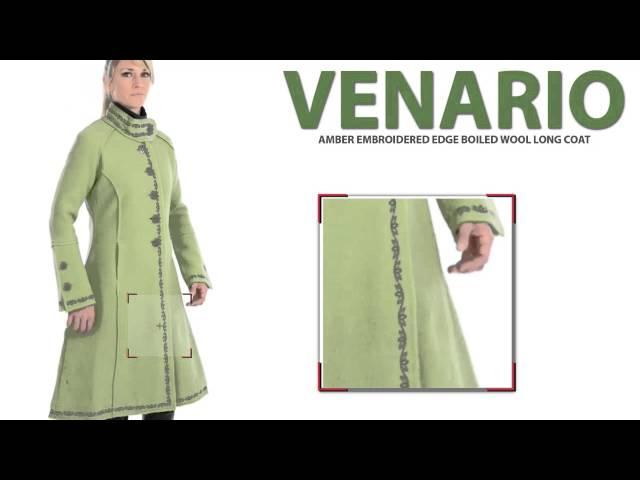 Venario Amber Boiled Wool Long Coat (For Women)