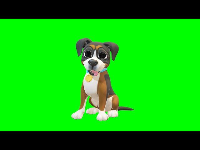 Copyright Free 3D funny Puppy Character Green Screen Effect | Chroma Key | Royalty Free | 3d puppy |