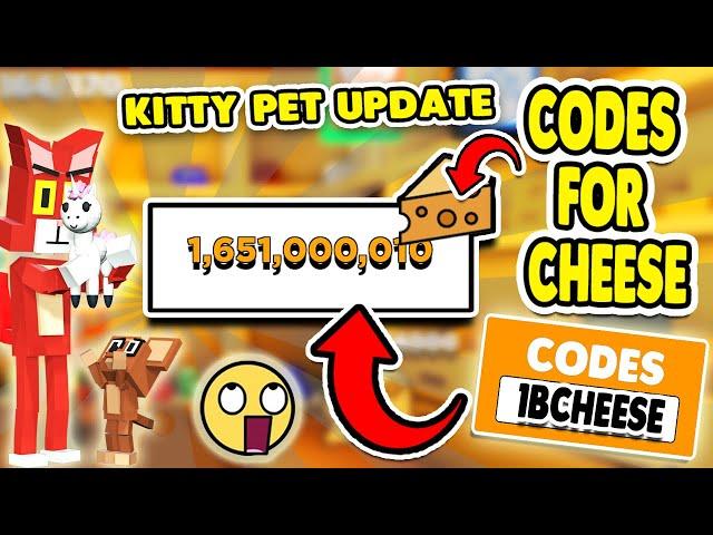 ALL 13 *WORKING* ROBLOX KITTY CODES FOR 1+ BILLION CHEESE  DECEMBER PETS UPDATE CODES OF KITTY 