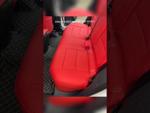 Red custom seat covers for Toyota #caraccessories #customseatcovers