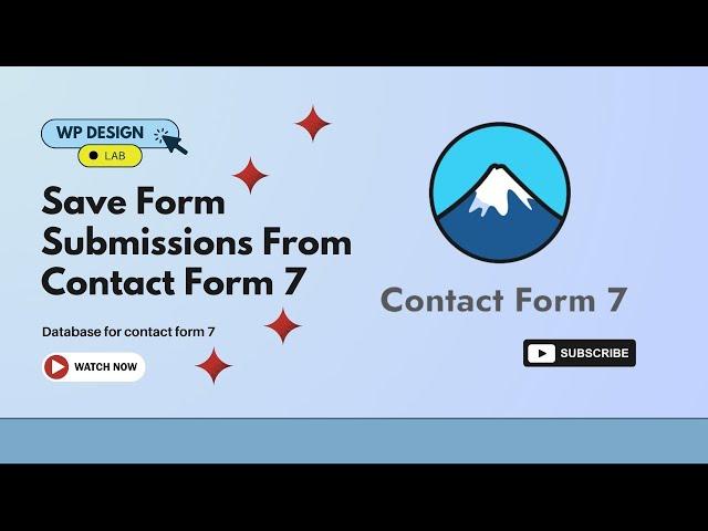 Save Form Submissions From Contact Form 7 | Database for contact form 7