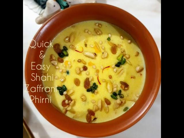 ফিৰনী /Quick & Easy Shahi Zaffrani Phirni/kesar_Firni/Semolina porridge/Iftar special