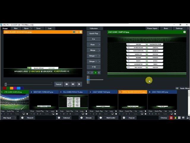 vmix DEMO FULL Football graphics with UTC controller and Excel sheet data source DEMO