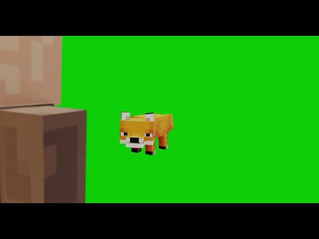 ЛИСА из МАЙНКРАФТ ФУТАЖ / FOX from MINECRAFT on GREEN SCREEN