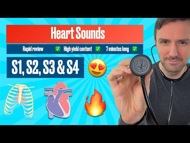 Heart sounds for beginners    S1, S2, S3 & S4  #heartsounds