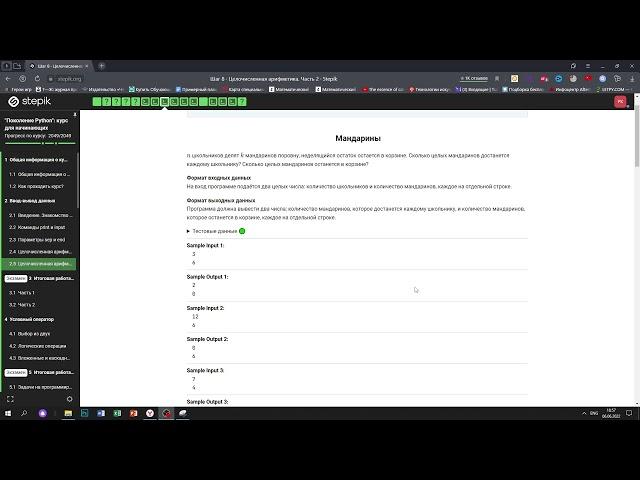 2.5 Мандарины. "Поколение Python": курс для начинающих. Курс Stepik