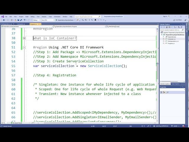 .NET Core - Dependency Injection Builtin Framework - Urdu/Hindi