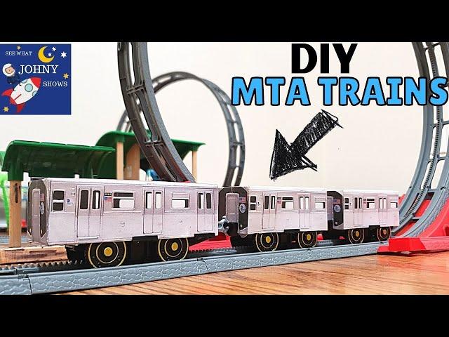 Johny Shows DIY MTA Paper Subway Trains From Rollercoaster Dinosaur Train