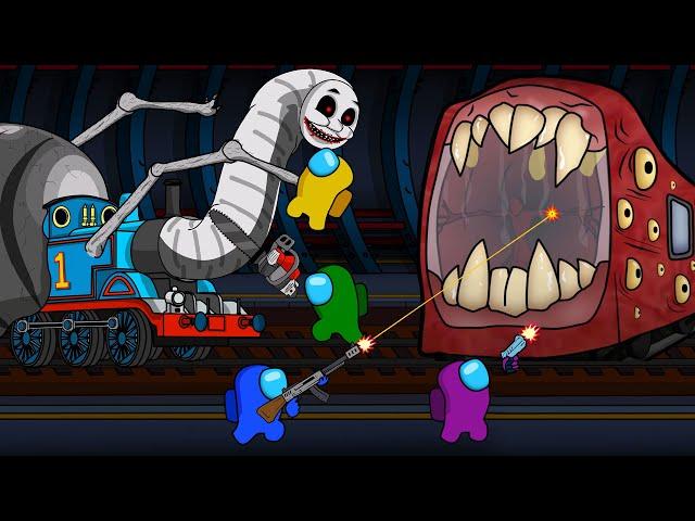 Among Us Animation vs. Train Eater, Thomas The Train.EXE - 어몽어스 좀비 애니메이션