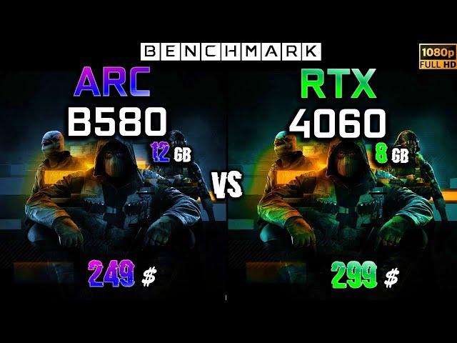 Intel Arc B580 12GB vs RTX 4060 8GB / Test in 10 Games / 1080p / Ryzen 7 9800X3D