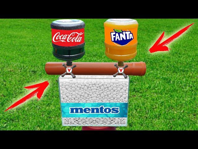 SUPER reaction. Experiment: Coca Cola vs Mentos