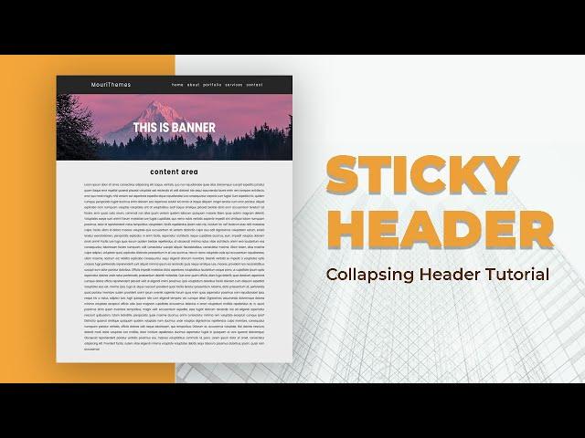 How to make a Fixed Navigation Bar using HTML CSS | Collapsing Header Tutorial