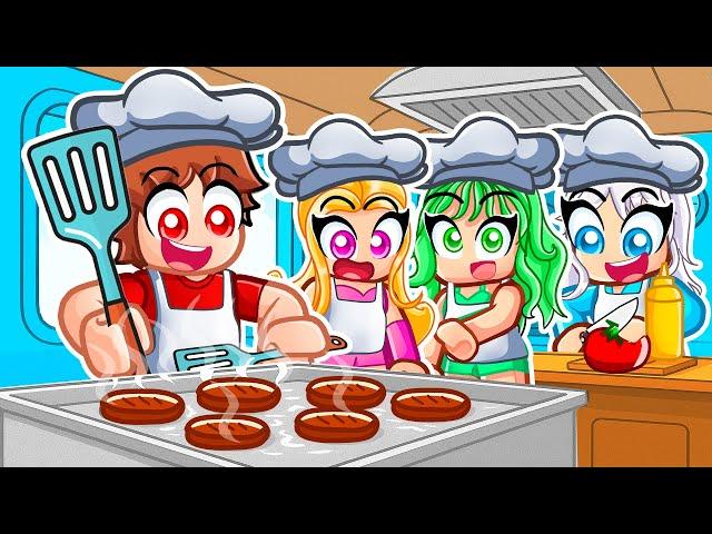Opening A Food Restaurant In Roblox With MY CRAZY FAN GIRLS...