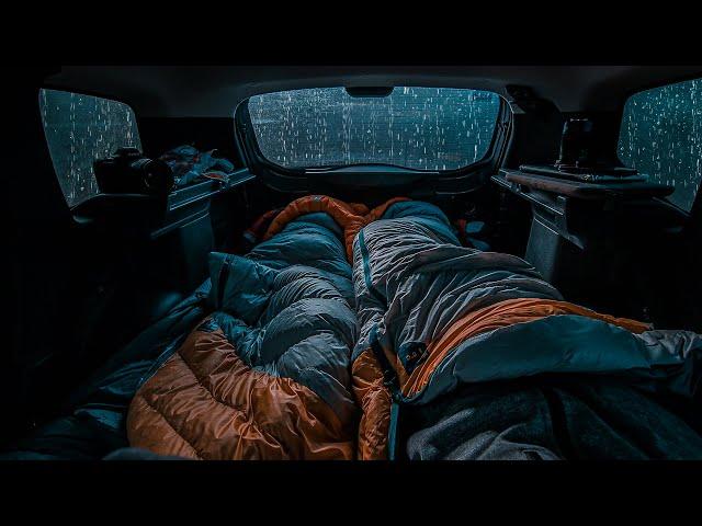 10 Hours ️ Rain Sound On Window Car with Thunder SoundsㅣSleep, Study and Relaxation, Meditation