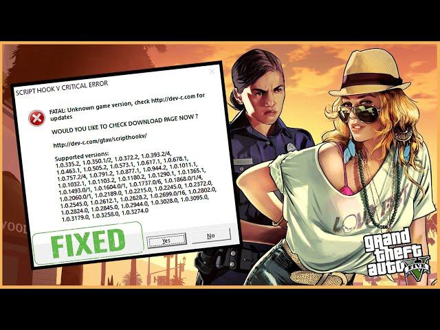 FIXED GTA 5 Script Hook V Version Problem | Script Hook V Critical Error