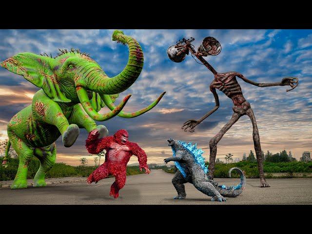 Evolution Of Kong VS Elephant, Siren Head | Ultimate Showdown | Jurassic World Rebirth | Teddy Chase