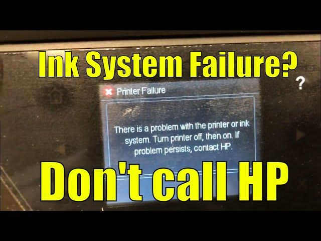 HP OfficeJet Pro 8610, 8620, 8710, 8720 Ink System Failure