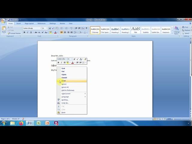 Proofing features in Microsoft Office Word 2007