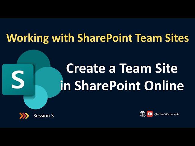 Create Team Site in SharePoint Online | SharePoint Online Training